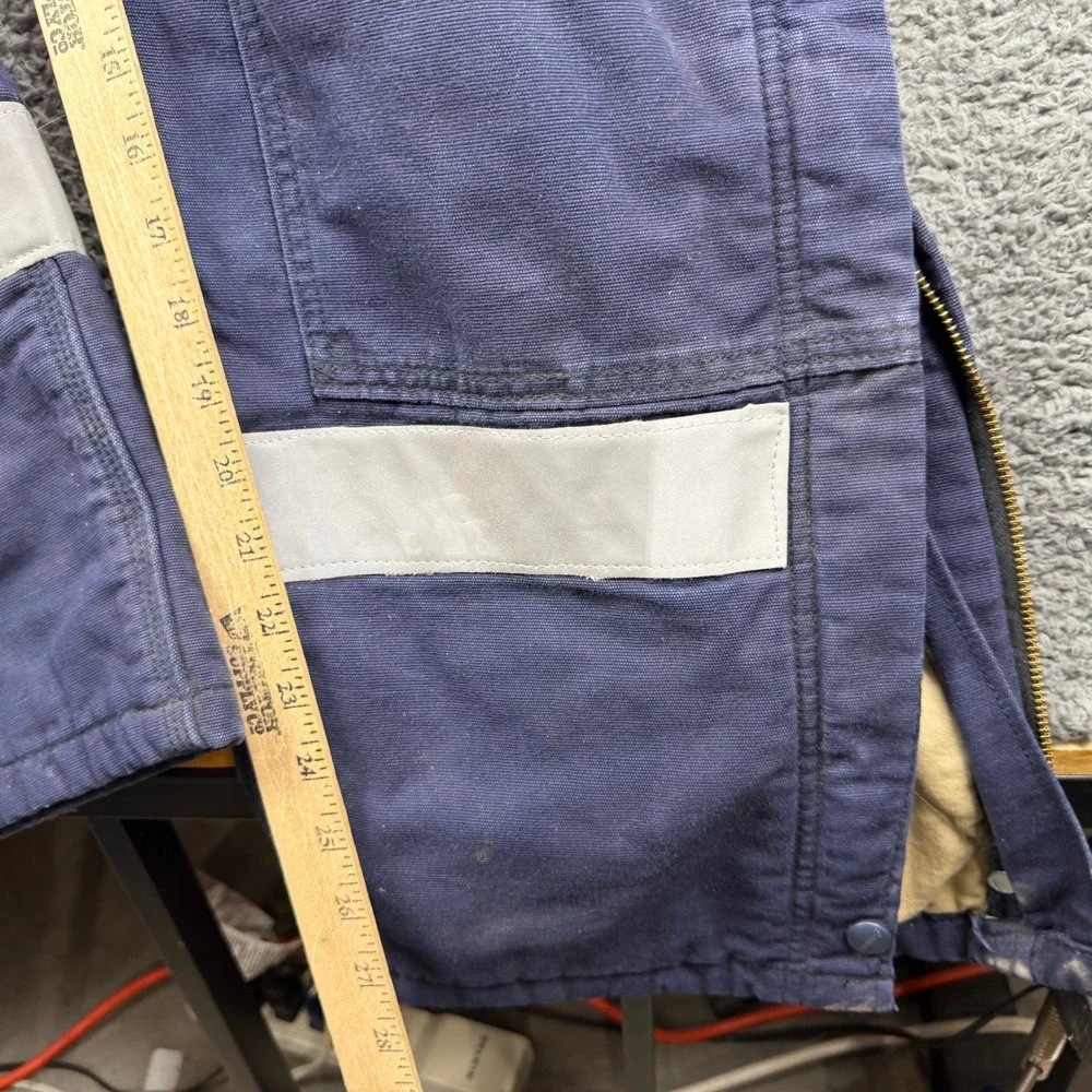 Carhartt FR FRR43 DNY Flame Resistant Quilt Lined Bib Overalls Navy Blue Medium